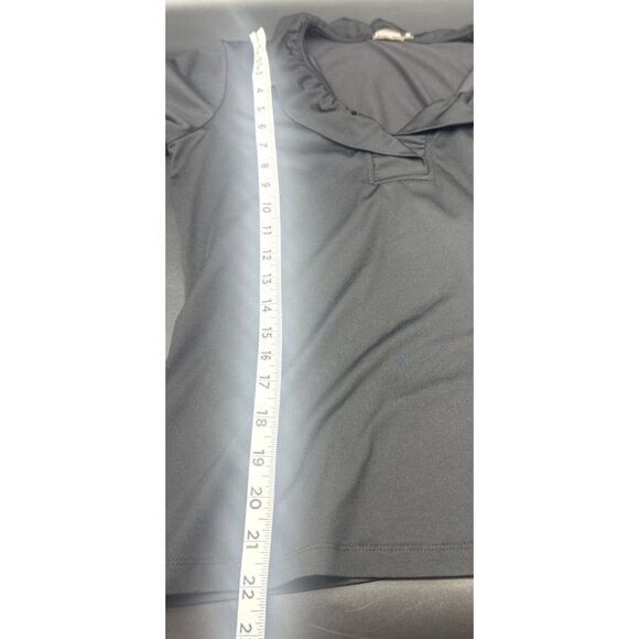 J. McLaughlin Black Catalina Cloth Ruffle Trim Faux Wrap Front Blouse Top Sz XS - Picture 10 of 10